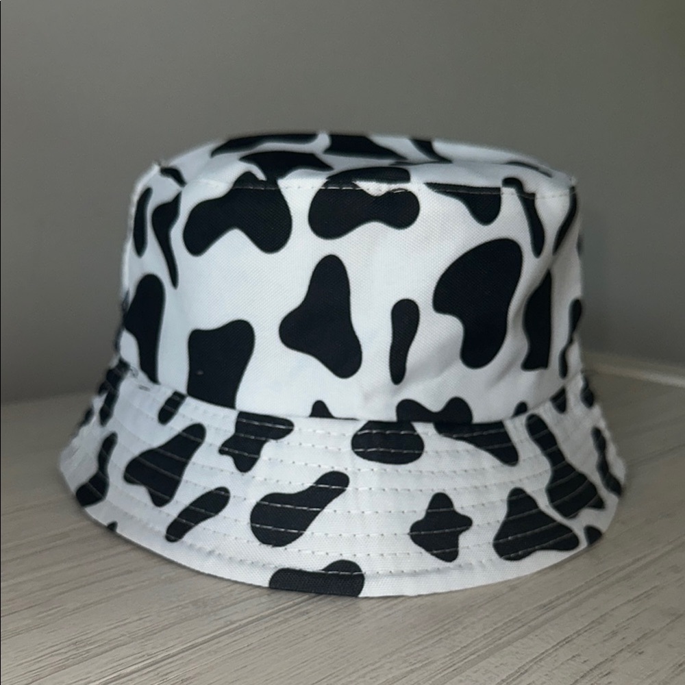 Black and White Cow Print Bucket Hat